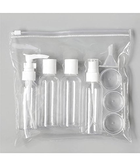 EMNDR Plastic Portable Travel Size Empty Bottles For Makeup Cosmetic Toiletries Toiletry Kit Liquid Containers With Bag- Set Of 6,Multi