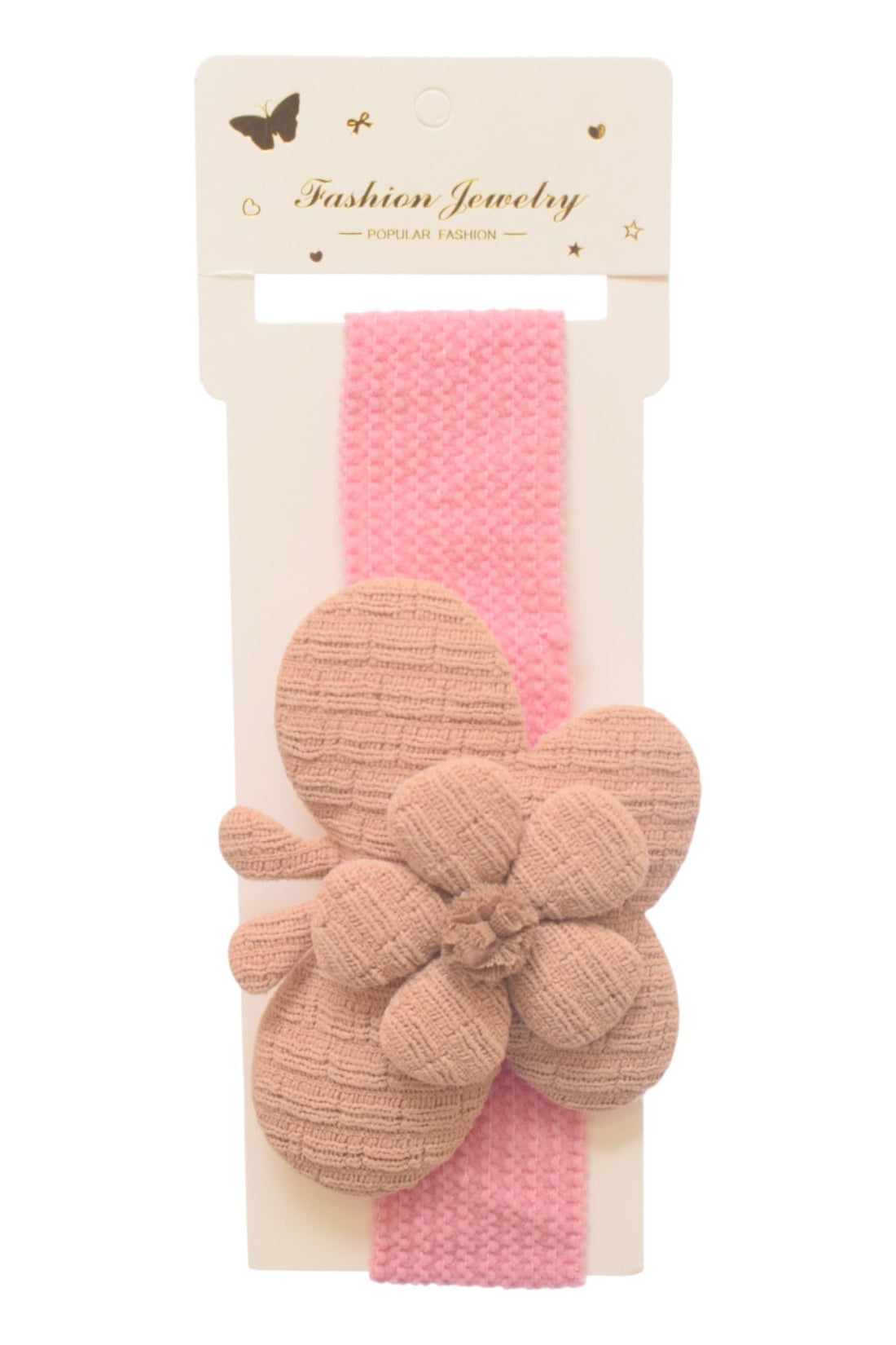 Daphane Headband With Butterfly Design For Children - Pink Biege