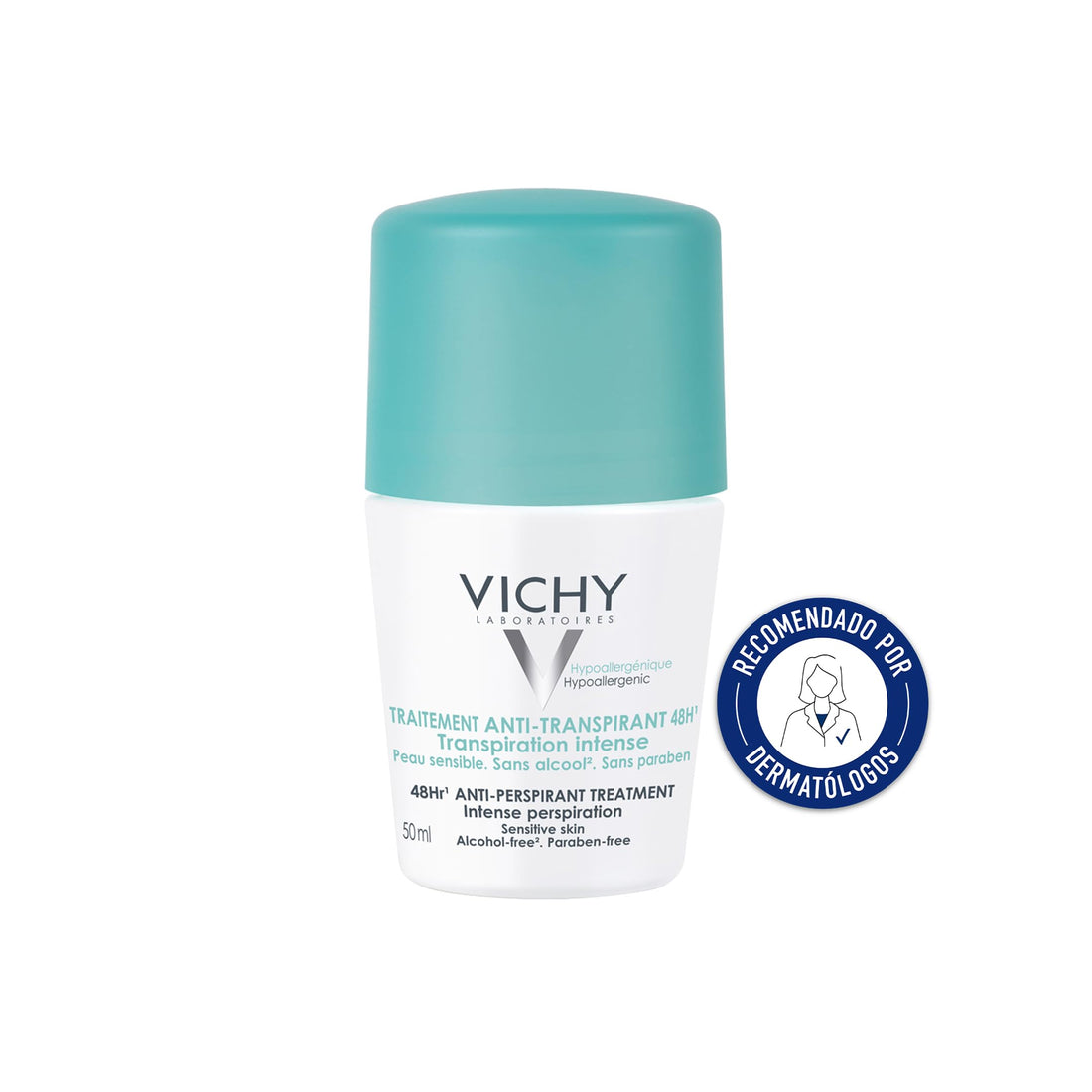 Vichy Deodorant 48Hr Intensive Anti-Perspirant Roll On for Sensitive Skin 50ml