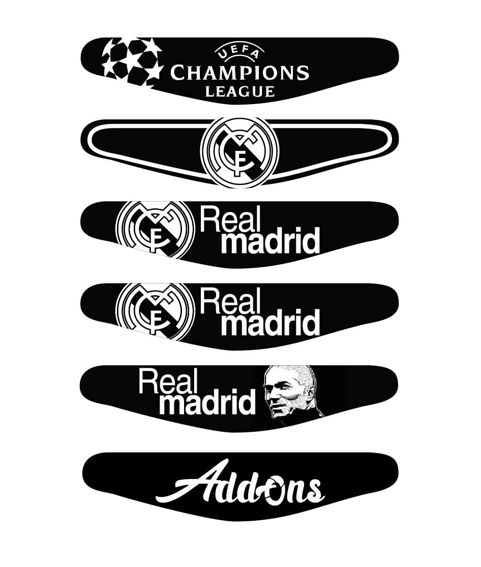 5 Pieces PS4 Real Madrid CF Light Bars Package Compatible with PlayStation 4