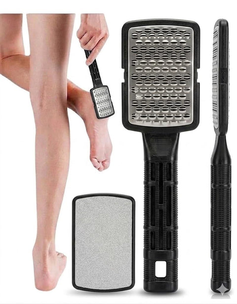 2 Double Sided Foot File Heel Callus Remover Tool, Colossal Stainless Steel Foot Rasp Pedicure and Foot Care, Dead Skin Remover for Feet-1 PC -ROUND COLOR