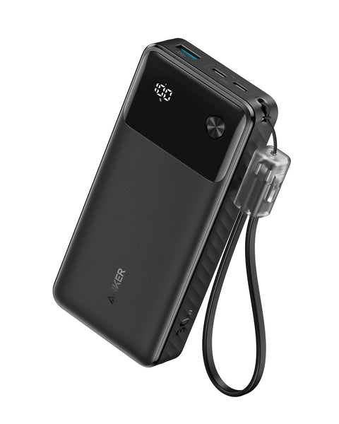 Anker Power Bank 20000 mAh with 3-Port 30W Max PD Fast Charge, Compatible iPhones, iPads, Macbooks, Samsung Smartphones and other Android Devices - Black