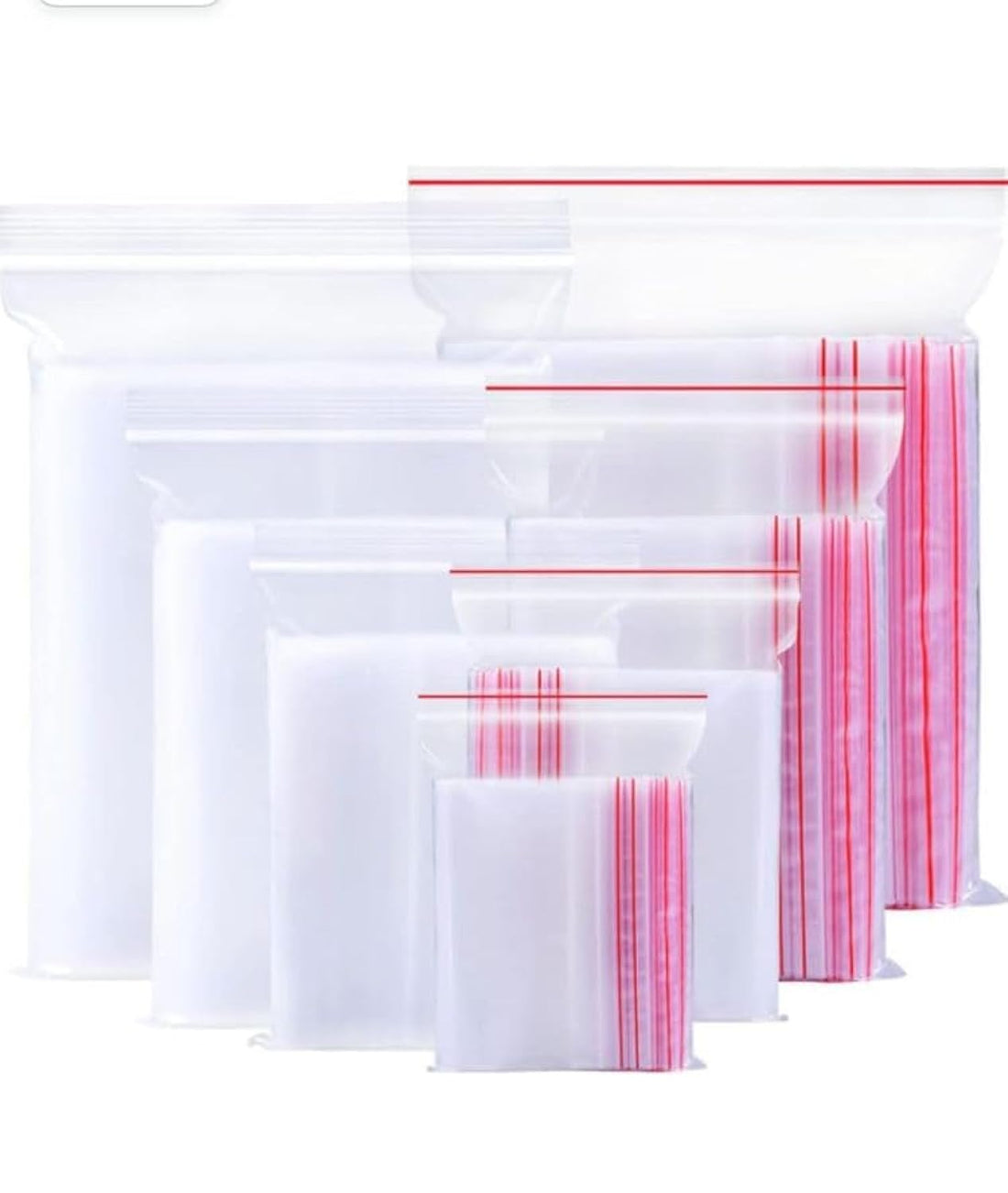 100 Pack - Reusable Clear Wrapping Ziplock Bags for Food Storage Bags, Multisize Leak Proof Freezer Bags, Kitchen Storage Organization Bags (1)(50 * 70mm)