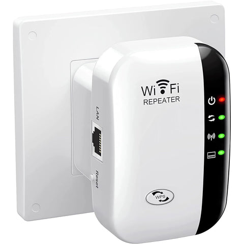 WiFi Repeater, WiFi Amplifier 2.4GHz 300Mbps, WiFi Network Extender Repeater, WiFi Extender with Repertor/Ap WPS Mode and Function