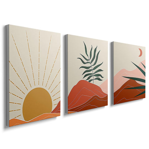 prinfantasy Boho Wall Art Poster Prints Canvas Bedroom Wall Decor Abstract Prints Pictures for Living Room Framed Wall Art Prints for Bathroom Home Decoration 12 x16 Set of 3 Poster Artwork, YH1805