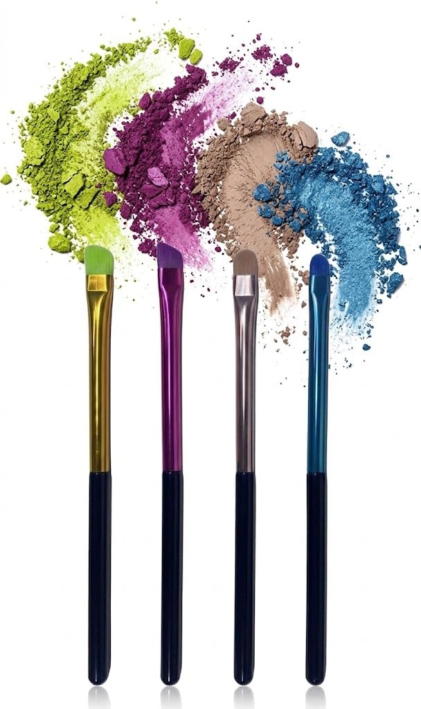 4pcs Make-Up Brush Soft Bristles Convenient Daily Make-Up Tool Set Blush concelear and Eyeshadow Brush-Full Women Beauty Tool Set-mix COLOR-PLASTIC HAND
