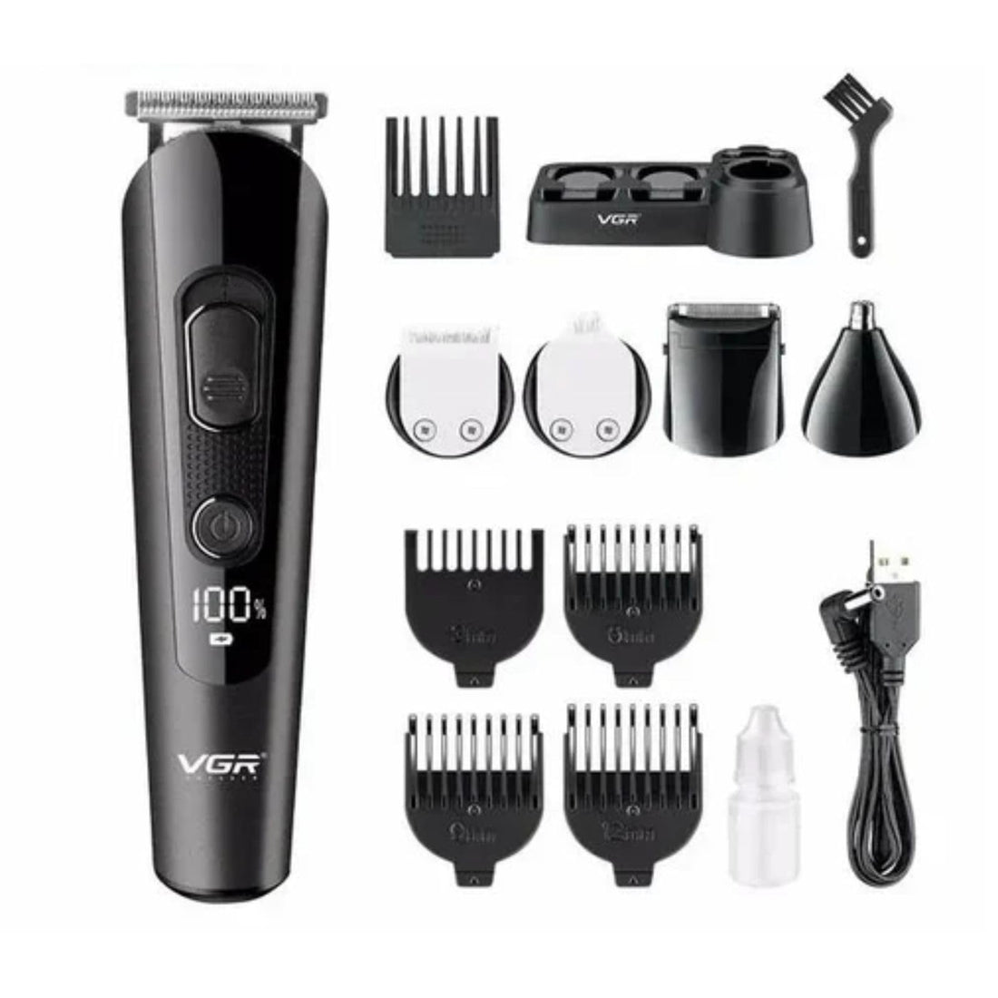 Vgr V175 Professional Cord Cordless Grooming Kit With 5 Guide Combs Runtime 150 Min Trimmer For Men, Black, Standard,1 Count