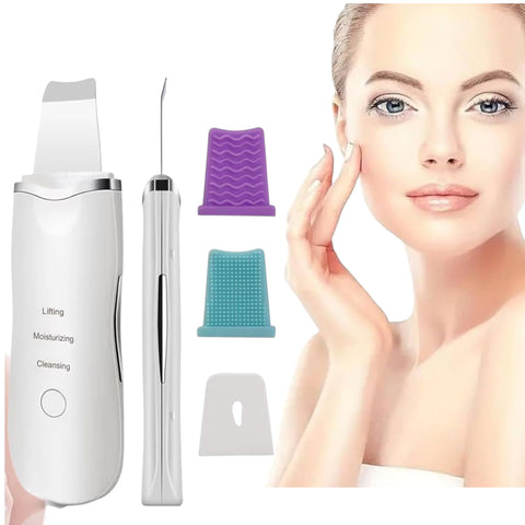 Professional Ultrasonic Skin Scrubber, 24000Hz High-Frequency Facial Cleanser with Deep Pore Cleaning, Blackhead Removal, Moisturizing, Lifting Functions, USB Rechargeable