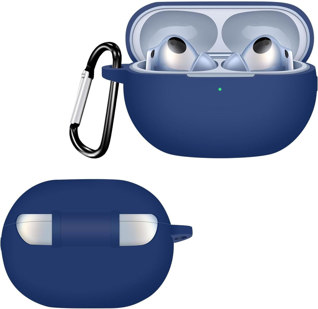 Dl3 Mobilak Compatible with Huawei FreeBuds Pro 3 Case Cover, Soft Silicone Shockproof Protective Case Wireless Earbuds with Carabiner, Front LED Visible (Blue)