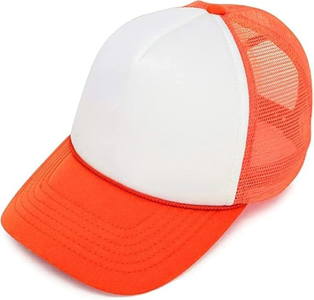 Generic Unisex-Adults 2 Tone Mesh Casual Hat - Fashion Men's Baseball Cap Comfortable and Stylish - White/Brown