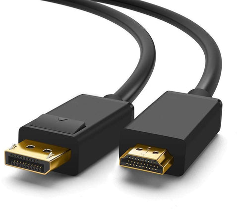 Generic 4K Uhd Dp To Hdmi Cable, Male To Male Displayport To Hdmi, Supports Audio, Compatible With Hp Elitebook, Htc Vive, And Dp Enabled Devices