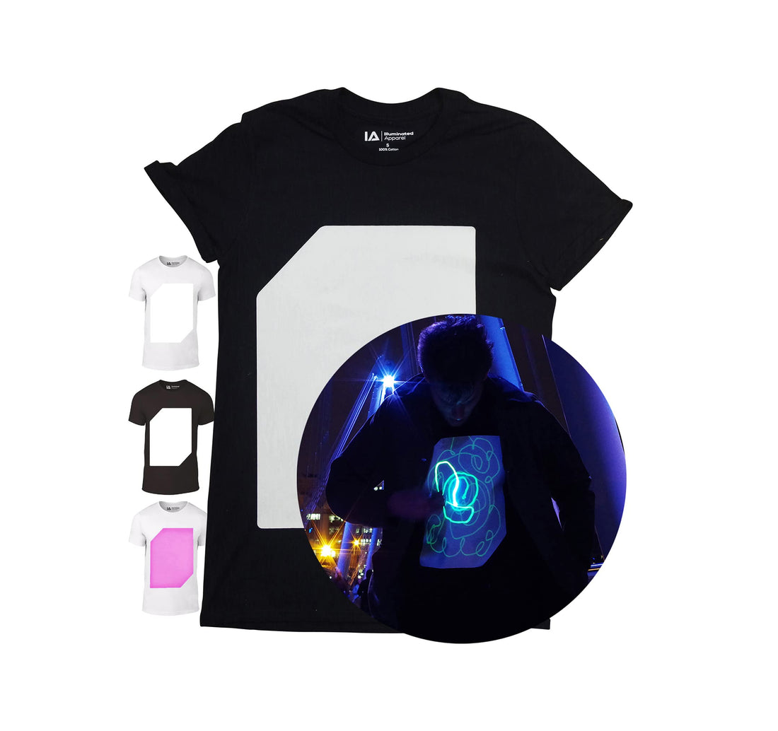 Interactive Glow in The Dark T-Shirt - A Magical T-Shirt You Can Draw On with Light - Perfect all-time loved creative gift - Have fun everywhere