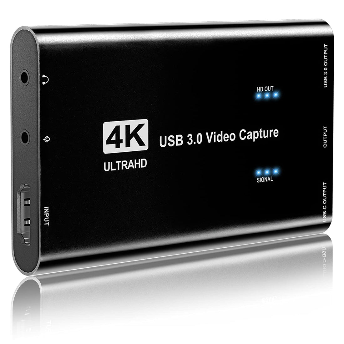 Video Capture Card - HDMI Game Capture Device USB 3.0, 4K 1080p 60fps Zero-Lag Passthrough Live Streaming & Audio Recording for Gaming, Live, Online Meeting, Camcorder and Teaching