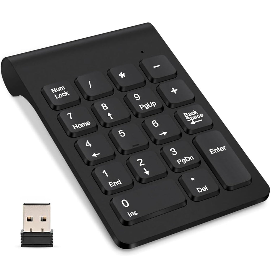 masoe 2.4G Wireless Keyboard, Bluetooth Keyboard, 18 Keys, Portability, Wireless Numeric, Available for iOS, Windows and Android, Laptops and PC, Ultra-Slim with USB Receiver