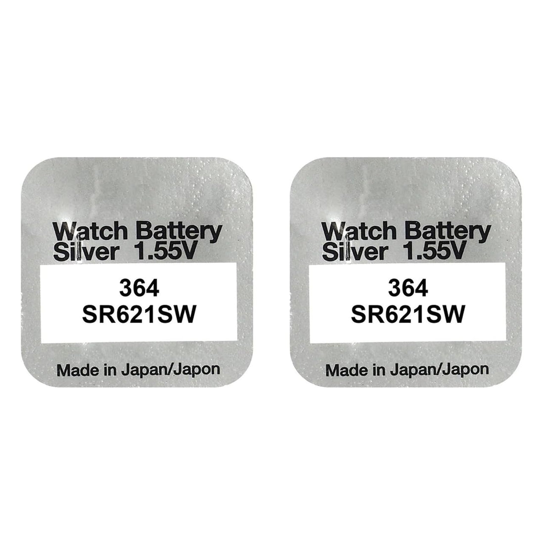 364 / SR621SW Silver Oxide Button Cell Battery, 2 Pcs,1.5 Volt Battery, Long-Lasting for Watches, Medical Devices, Calculators, and More