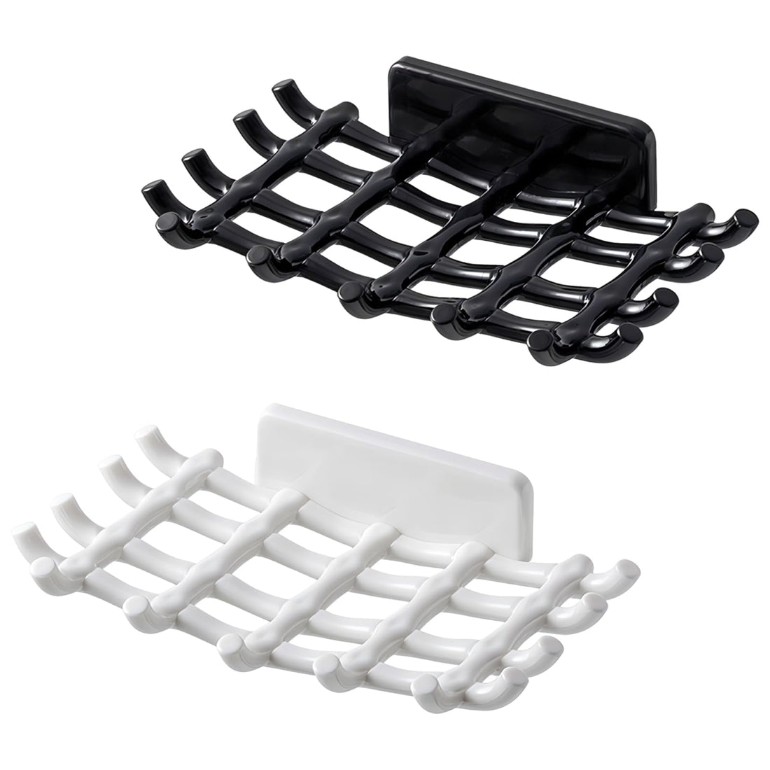 No Drill Ventilated Shower Soap Holder - Rustproof Bathroom Organizer Comes with Hook, Suction Cup Wall Mount for Bathroom Bathtub Sink and Kitchen (2 Pack)