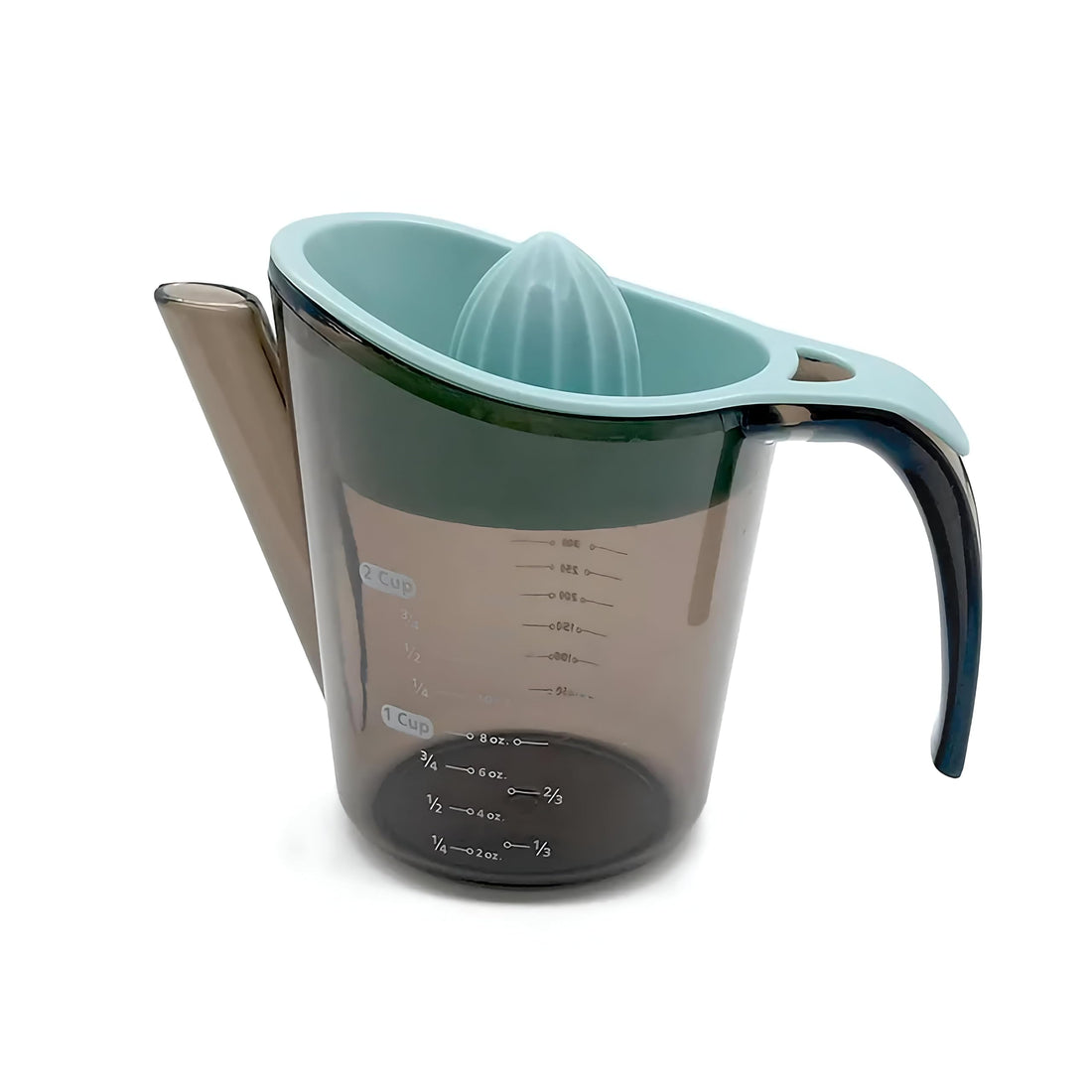 Manual lemon juicer-multi-purpose juicer with built-in spout, ergonomic handle, double container for fresh juices at a time