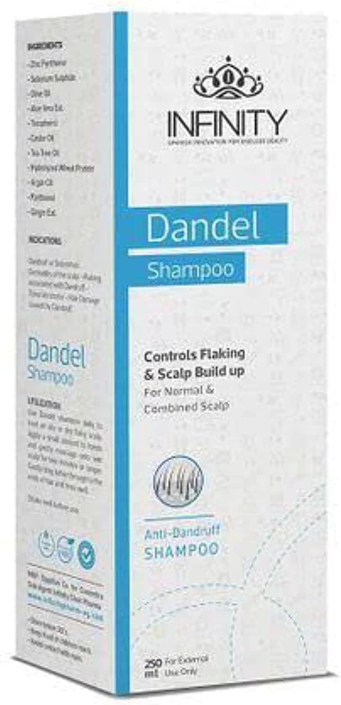 Infinity Dandel Medicated Anti-Dandruff Shampoo - Effective Dandruff & Itch Treatment with Pyrithione Zinc & Selenium + Nourishing Natural Oils - 250ml I by Al Shabrawini Pharmacy