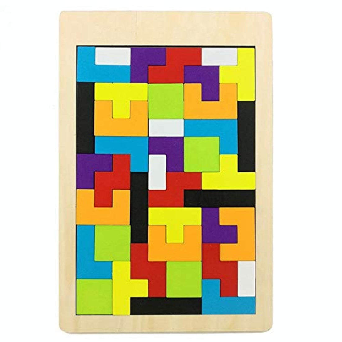 Early wooden puzzle blocks baby toy For children - Multi Color