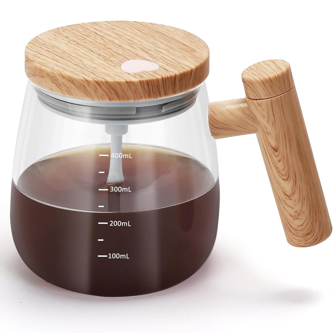 Self Stirring Coffee Mug with Lid,400ML Electric Mixing Cup Self Stirring Coffee Mug High Borosilicate Glass Mixing Coffee Mug Rotating Home Office Stirring Cup Suitable for Coffee/Milk/Protein Powder