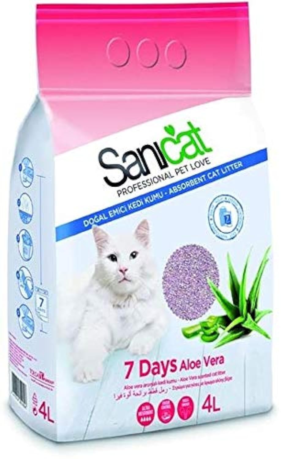 Sanicat Aloe Vera 7 Days Non clumping Cat Litter -4L