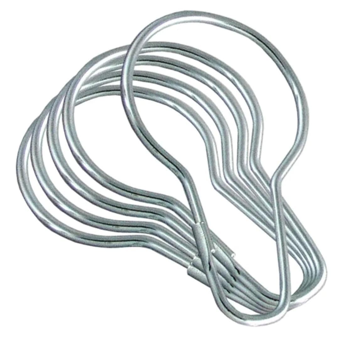 Heavy Duty Rustproof Metal Shower Curtain Rings - Easy to Use - Metallic Silver - 10 Piece (10)