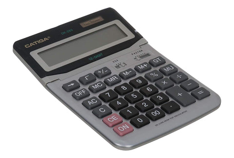 Catiga dk-280 electronic calculator two power and 12 digits with plastic keys for office and school - multi colour