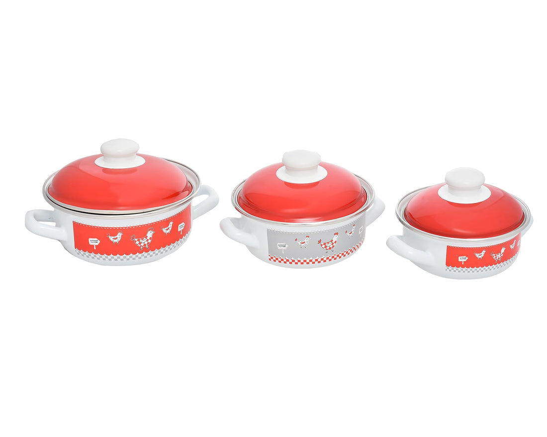 Avsar 3353 Fatoda Enamel Cookware Set 9-Pieces
