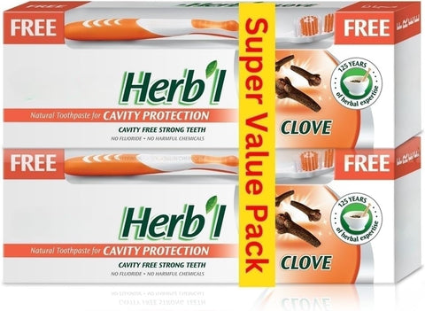 Clove Toothpaste 140g + Toothbrush (Pack of 2)