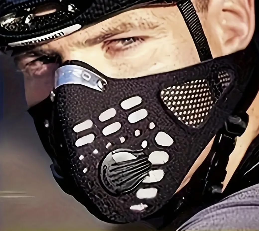 Sports Face Mask, Black, Breathable Mesh, for Cycling, Running, Walking, Outdoor Activities, Comfortable Fit
