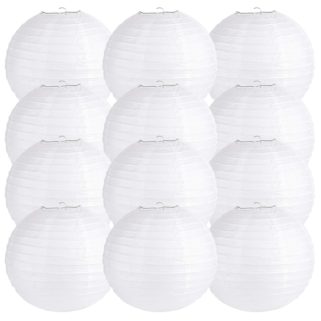 Wonka BESKIT 12 Packs 12inch White Round Paper Lanterns for Wedding Party Decorations
