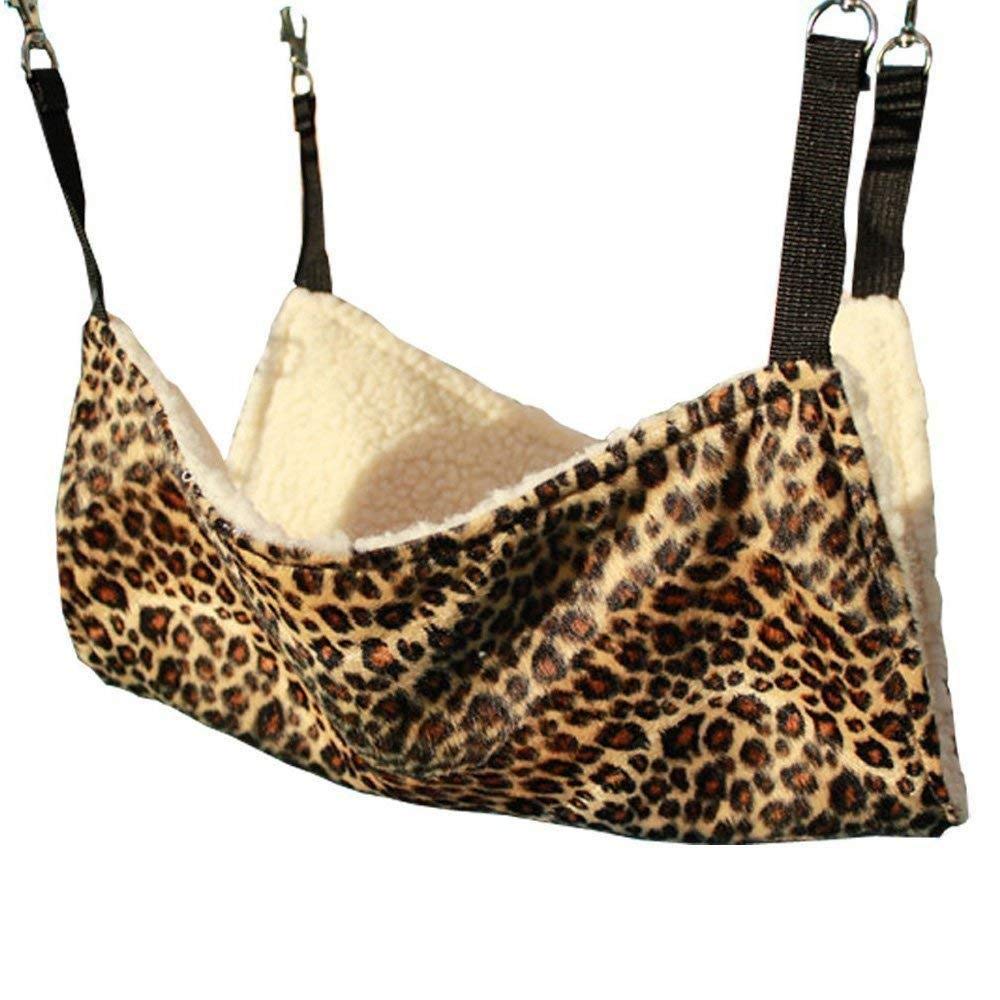 CNA Leopard Cat Hammock Fur Bed Hanging Cat Cage Ferret Rest House Soft Pets Supplies