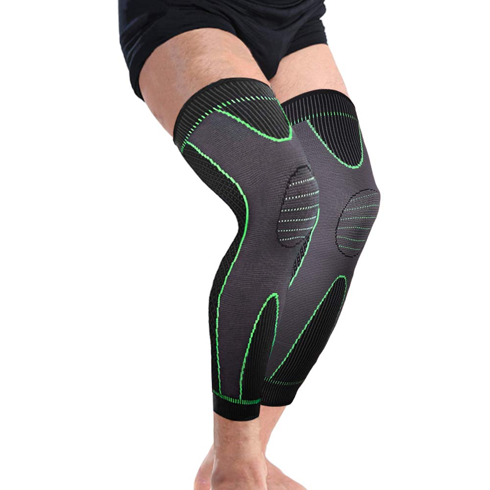 Long Knee Support, Knee Brace Compression Sleeve for Men Women Running Basketball Football Cycling