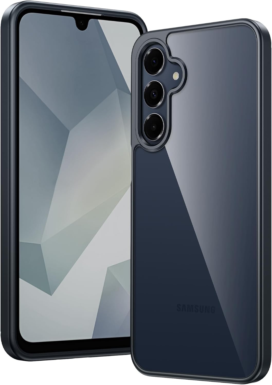 For Samsung Galaxy A16 Hard Back Cover Q Series Case,Transparent Hard Back And Silicone Tpu Black Frame High Protection Compatible with Samsung Galaxy A16 (6.7'') - Transparent&Black