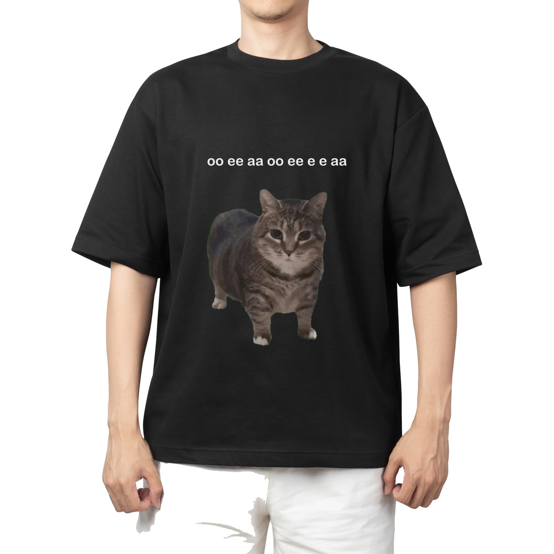 cat t-shirt oversize black 1