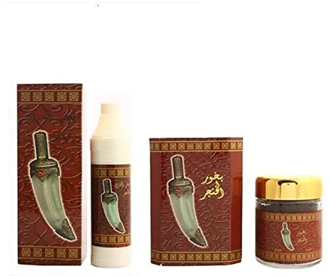 Al Khanjar Fragrance Bundle of 2 (Bakhour 50g, House Freshener 500ml)