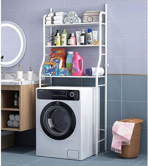 ELTERAZONE 3 Shelf Bathroom Space Saver, Over The Toilet Rack, Bathroom Corner Stand Storage Organizer Accessories, The Washing Machine, Bathroom Tower Shelf (Washing Machine Rack)