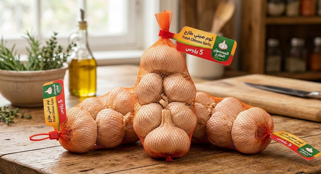 Premium Fresh Chinese Garlic, 3 Grids, Net Weight 200g, 5 Heads Per Grid