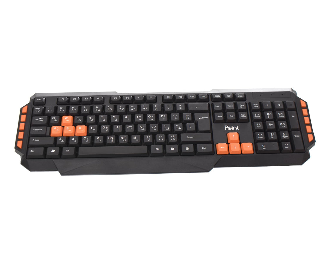 accessories shop Point PT-820 Standard Wired Gaming keyboard Containing Waterproof With Feel More Comfortable And Easy to Use For Multi Devices - Black Orange