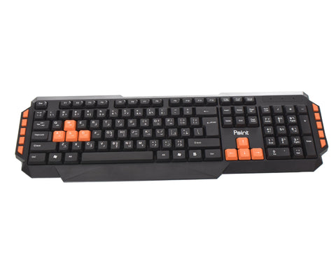 accessories shop Point PT-820 Standard Wired Gaming keyboard Containing Waterproof With Feel More Comfortable And Easy to Use For Multi Devices - Black Orange