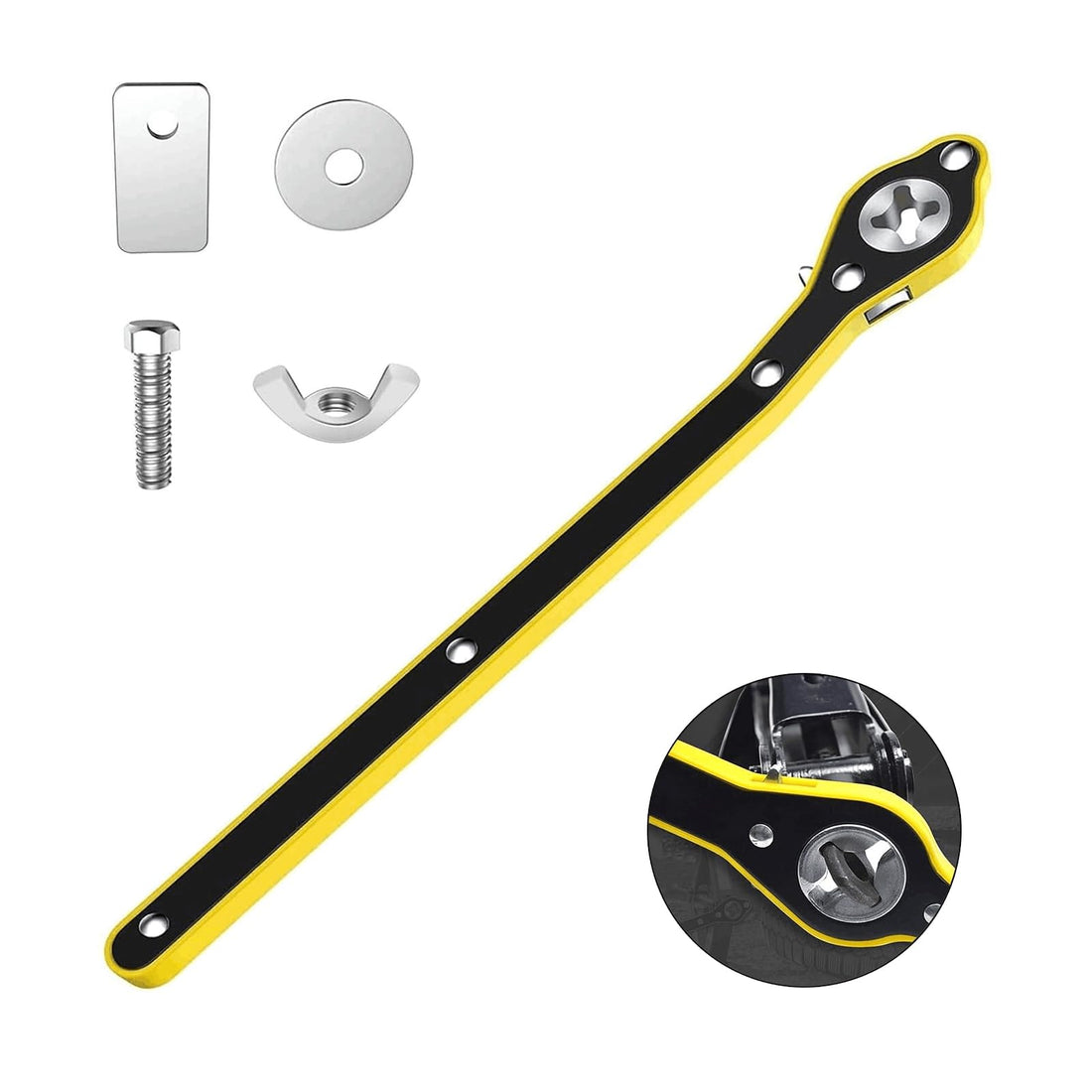 Auto Labor-Saving ratchet jack with Long Handle，Lug Wrench for Tire Jack, Car Jack Wrench Positive and Reversal Knob Design For Travel/Truck/SUV/Vans