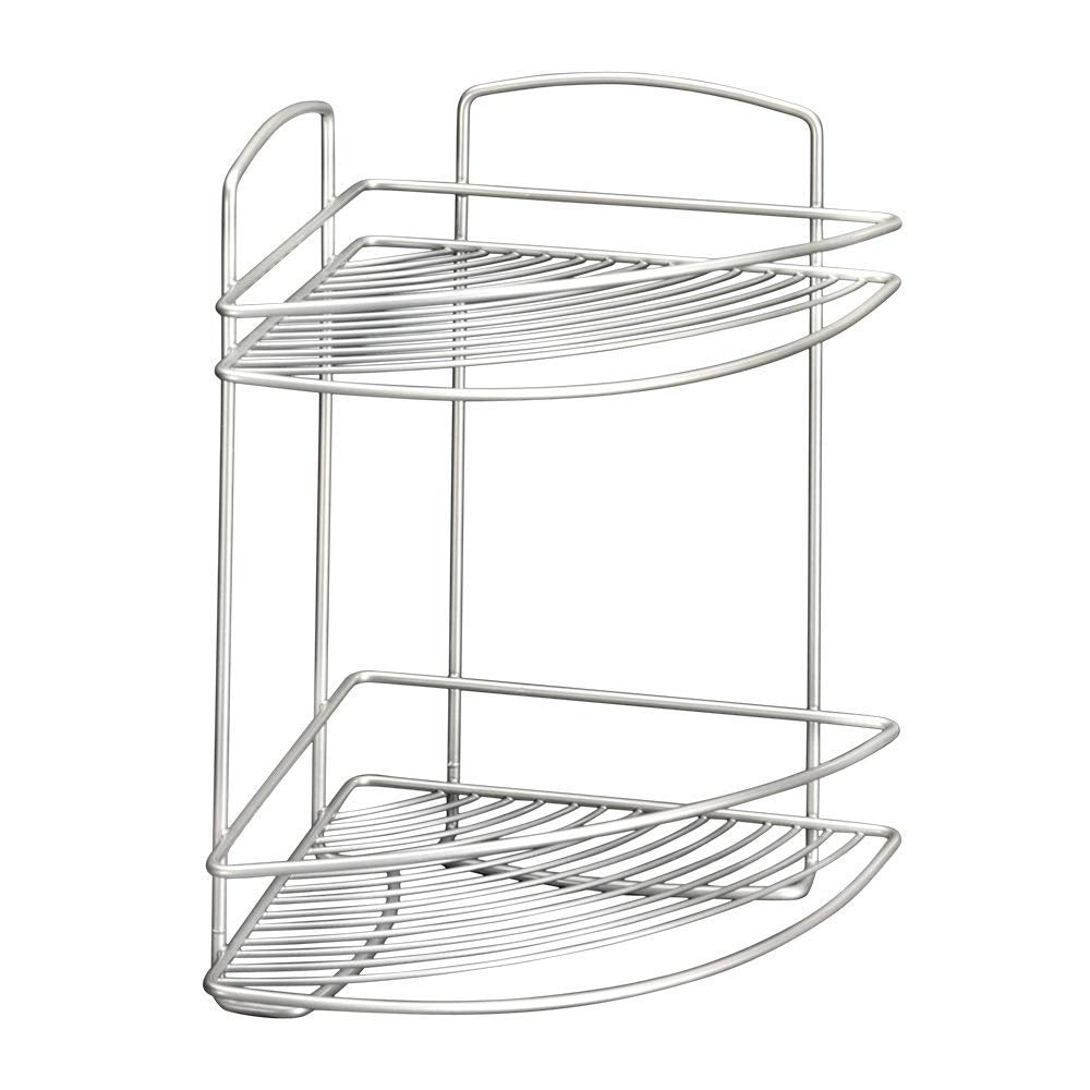 Metaltex 90460202 Onda 2-Tier Corner Bathroom Shelf