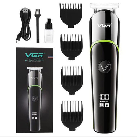 VGR V-291 Led Digital Display Pro Li Outliner Electric Cordless Hair Clippers Rechargeable Grooming Kits T-Blade Close Cutting Trimmer for Men 0mm Bald Head Clipper 120 mins Runtime