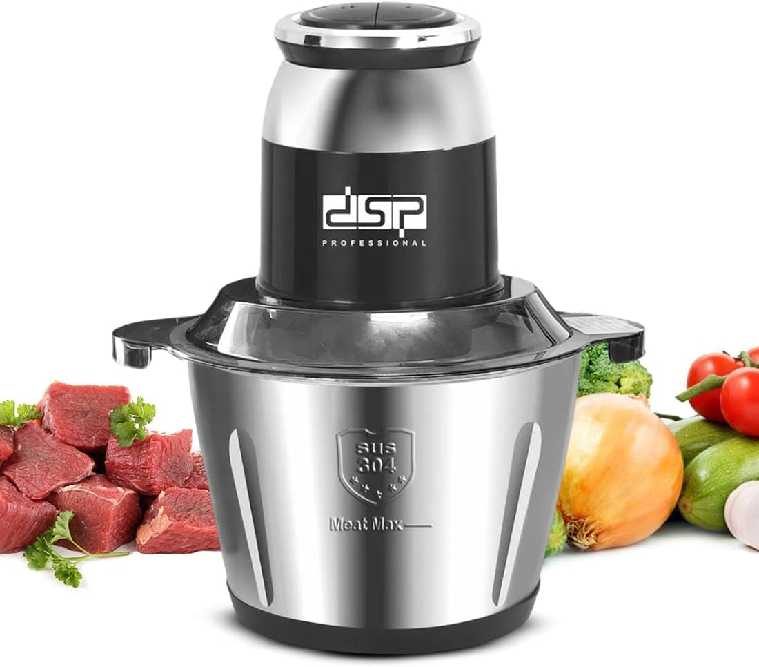 DSP Meat Grinder Meat Chopper Meat Cutter Meat Tenderizer Meat Slicer with 3L Capacity, 300W, 28000 RPM, Pure Copper Motor, Stainless Steel Blades, Two-Speed Control, KM4101