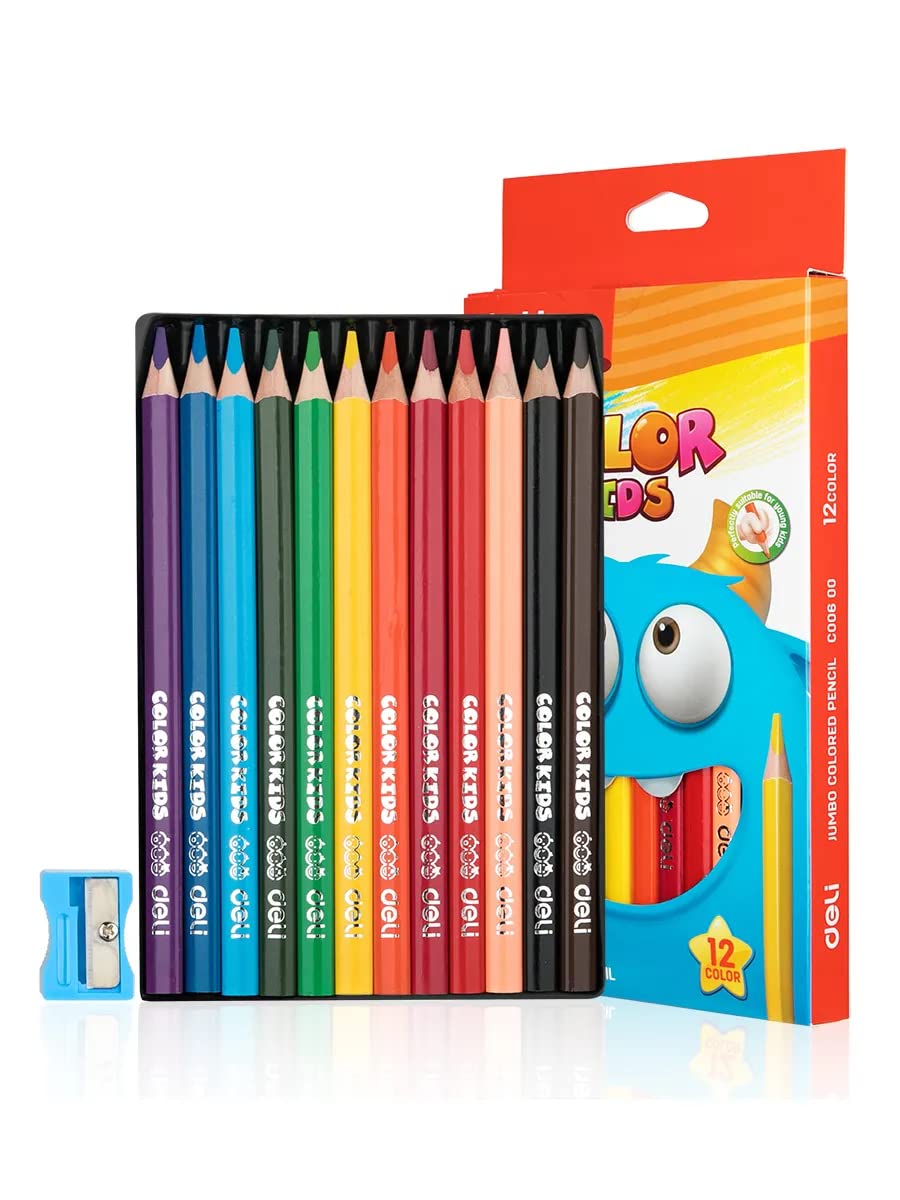 Deli c00600 jumbo colored pencil - 12 pencils