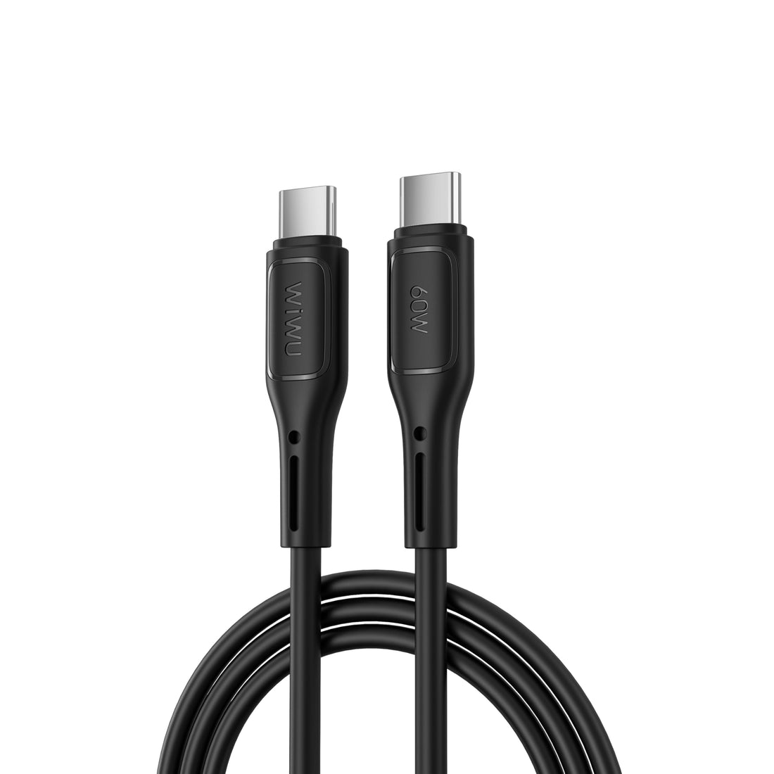 WiWU Wi-C043E Type-C to Type-C 60W Fast Charging Cable – 1 Meter Durable Black USB-C Cable for Laptops, Smartphones, Tablets, High-Speed Data Transfer & Power Delivery -Black| 18 Months Warranty