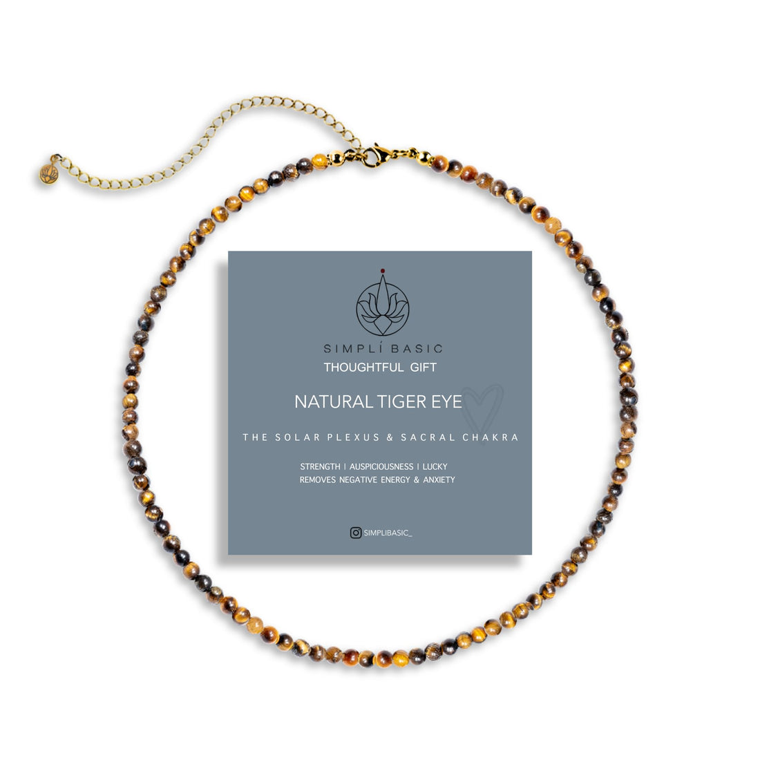 Natural Healing Necklace Gemstone 4mm Bead Necklace | Womens & Mens Necklace | Lucky | Removes Negative Energy | Jewellery | Inc Gift Box