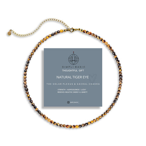 Natural Healing Necklace Gemstone 4mm Bead Necklace | Womens & Mens Necklace | Lucky | Removes Negative Energy | Jewellery | Inc Gift Box