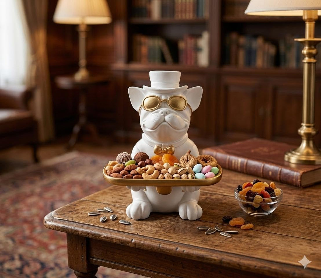 Decorative Tray - Artistic Serving Tray in the Shape of a Dog for Nuts and Sweets for Modern Living Room FurnitureModern Decorative Serving Tray for Living Rooms and Events Figurine and Serving Tray