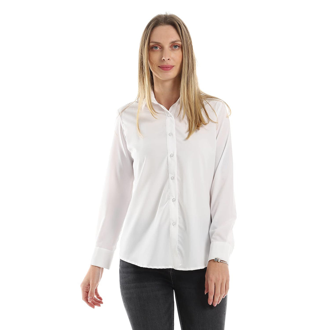Women Long Sleeve Buttoned Down Shirt